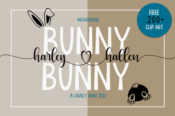 Bunny Harleyhellen: A Delicate Duo Typeface for Handmade Brands